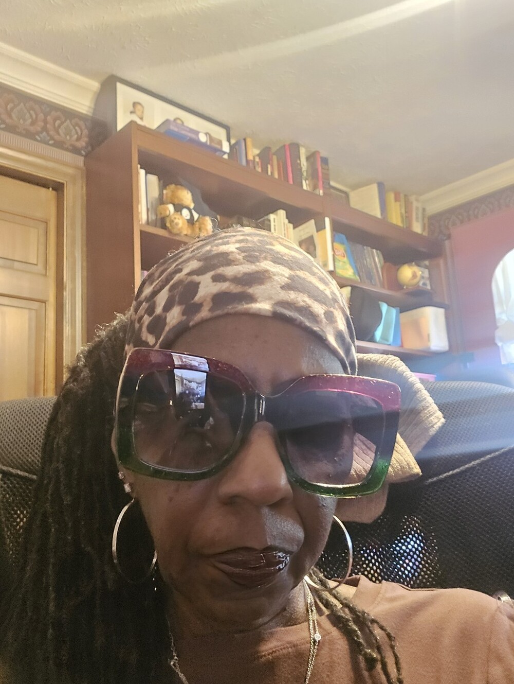 Bold Red and Green Oversized Square Sunglasses - Picture 2 of 2